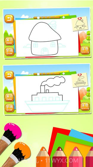 儿童涂鸦涂色简笔画截图2