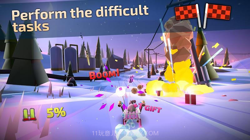 动物冒险：下坡冲刺游戏截图3