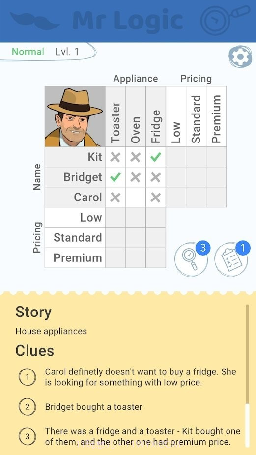 简单线索逻辑谜题截图1