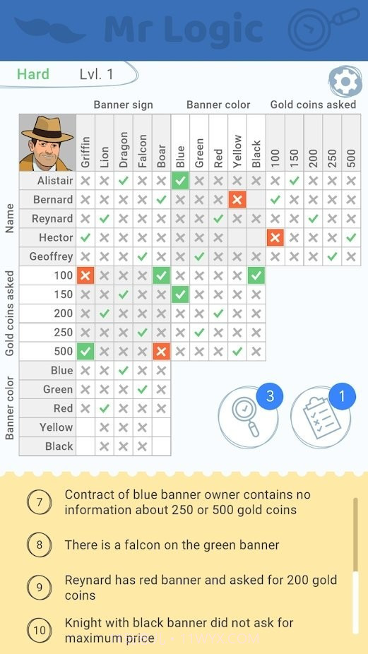 简单线索逻辑谜题截图4