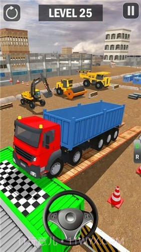 挖掘机卡车停车场3D截图3