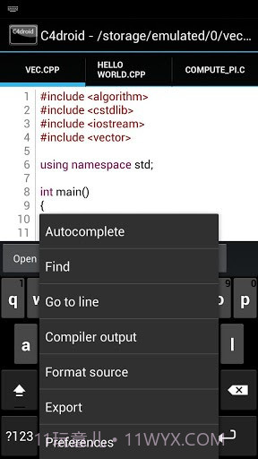 C++编译器 C4droid (C/C++ compiler)截图4 C++编译器 C4droid (C/C++ compiler)截图4