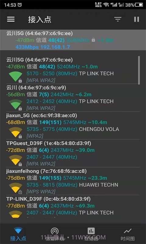 云川WiFi分析仪截图1 云川WiFi分析仪截图1
