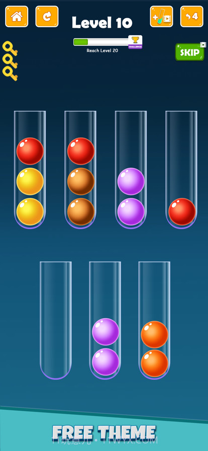 球颜色排序谜游戏截图3 球颜色排序谜游戏截图3