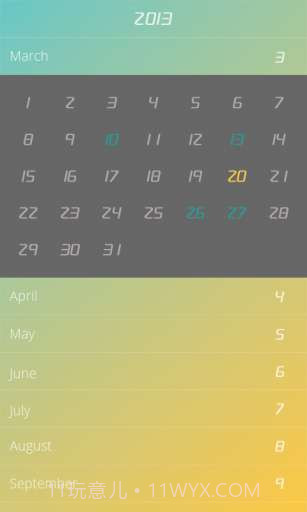 滑动日历 Flip Calendar截图2